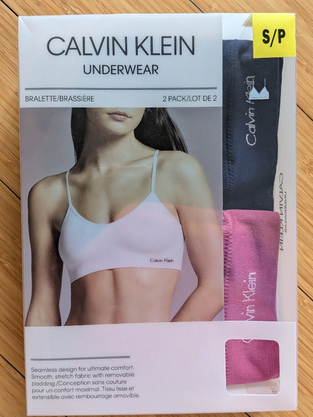 Calvin Klein 2-Pack Seamless Bralettes — Black & Pink